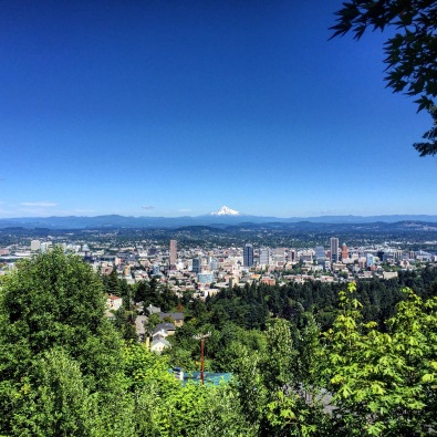 Here we are at the Pittock Mansion above Forest Park. Pretty crazy to see Mt. Hood after so long.